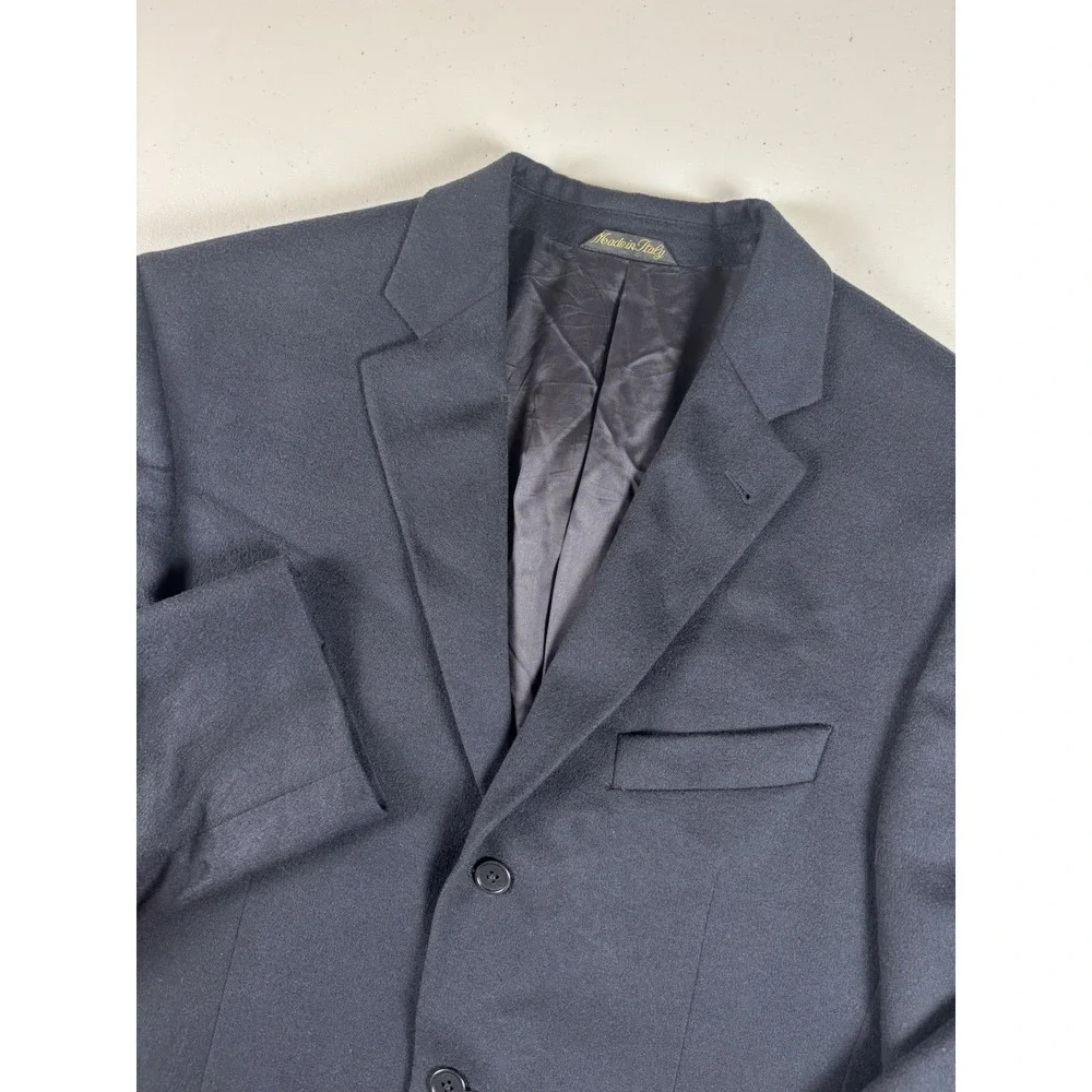 Mario Caldi 100% Cashmere Blazer‎ Men's Sz 52L Black Made In Italy Double Vent